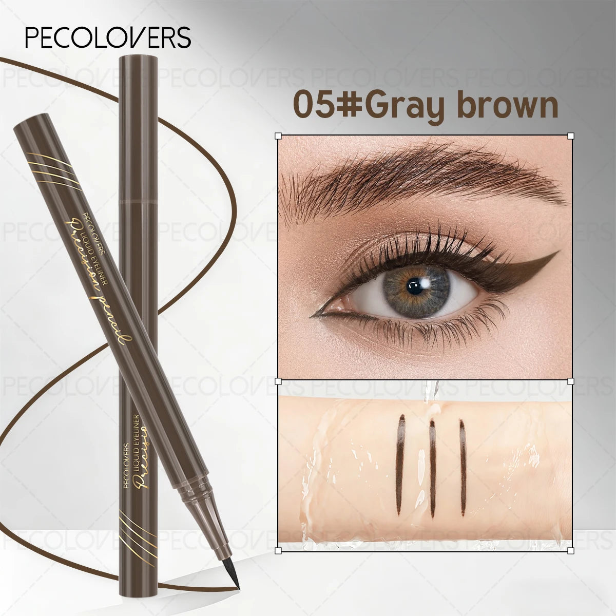 Pigmented Glide Eyeliner Pen Brown Black Waterproof Liquid Ultra-fine Qme 05