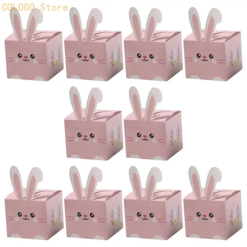 10Pieces Convenient Easter Rabbit Favor Boxes School Family Qme Pink China Mainland