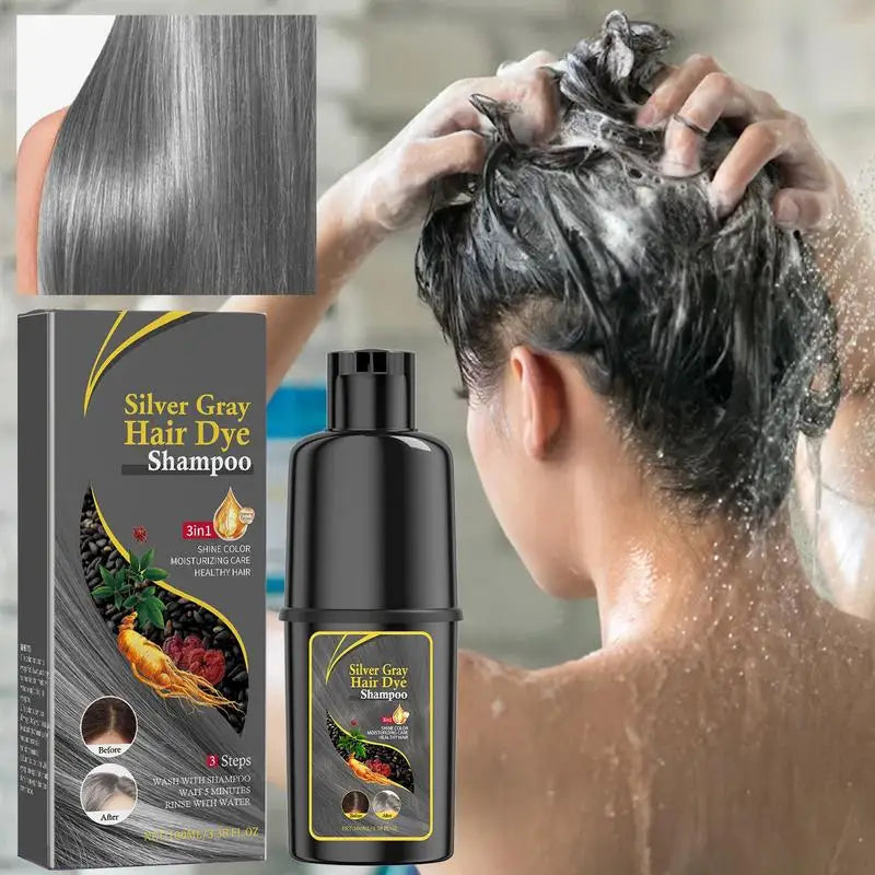 Hair Color Shampoo Black Hair Dye Covering White Hair Shampoo Hair Dye Shampoo Darkening Hair Shampoo Wine Red, Brown, Silver Qme