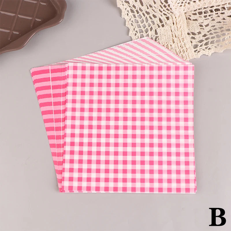 100pcs Food Waxed Paper Oil-Proof Wax Paper Bread Sandwich Burger Fries Macarons Packaging Kitchen Baking Tool Decor Paper Qme B