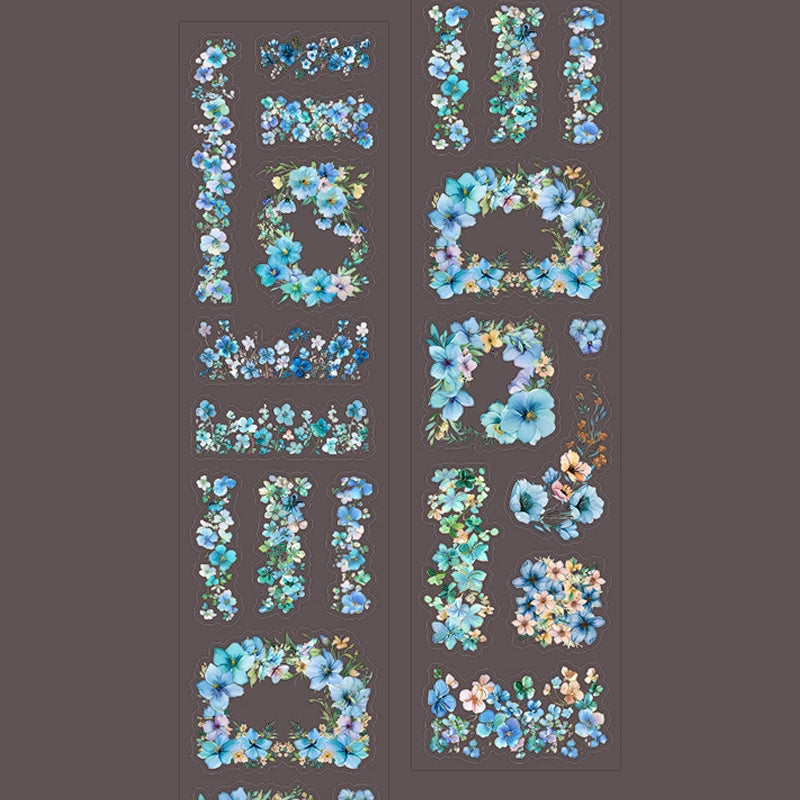 Vintage Floral PET Tape, Perfect for Journal Border Decoration and Gift Wrapping, Versatile for Multiple Uses Qme A
