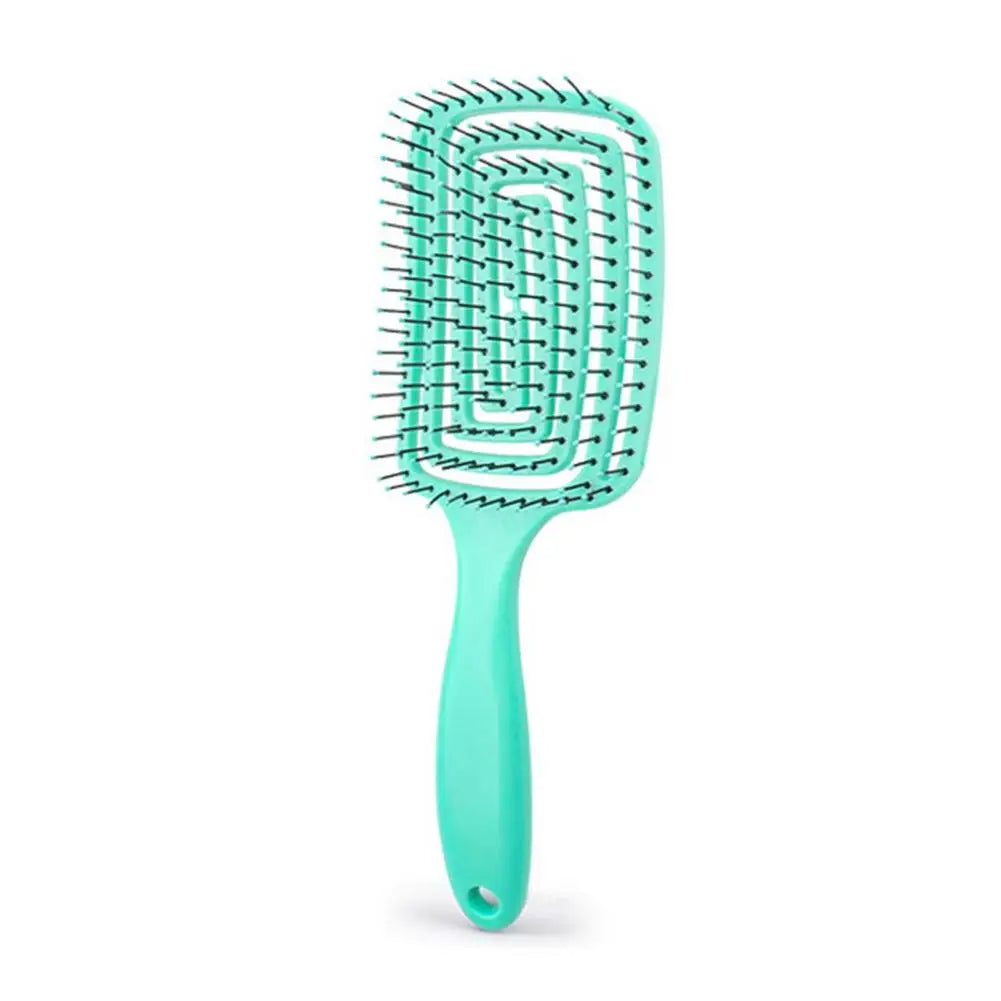 Curly Hair Massage Comb Scalp Reducing Breakage Detangling Brush Fine Qme Green