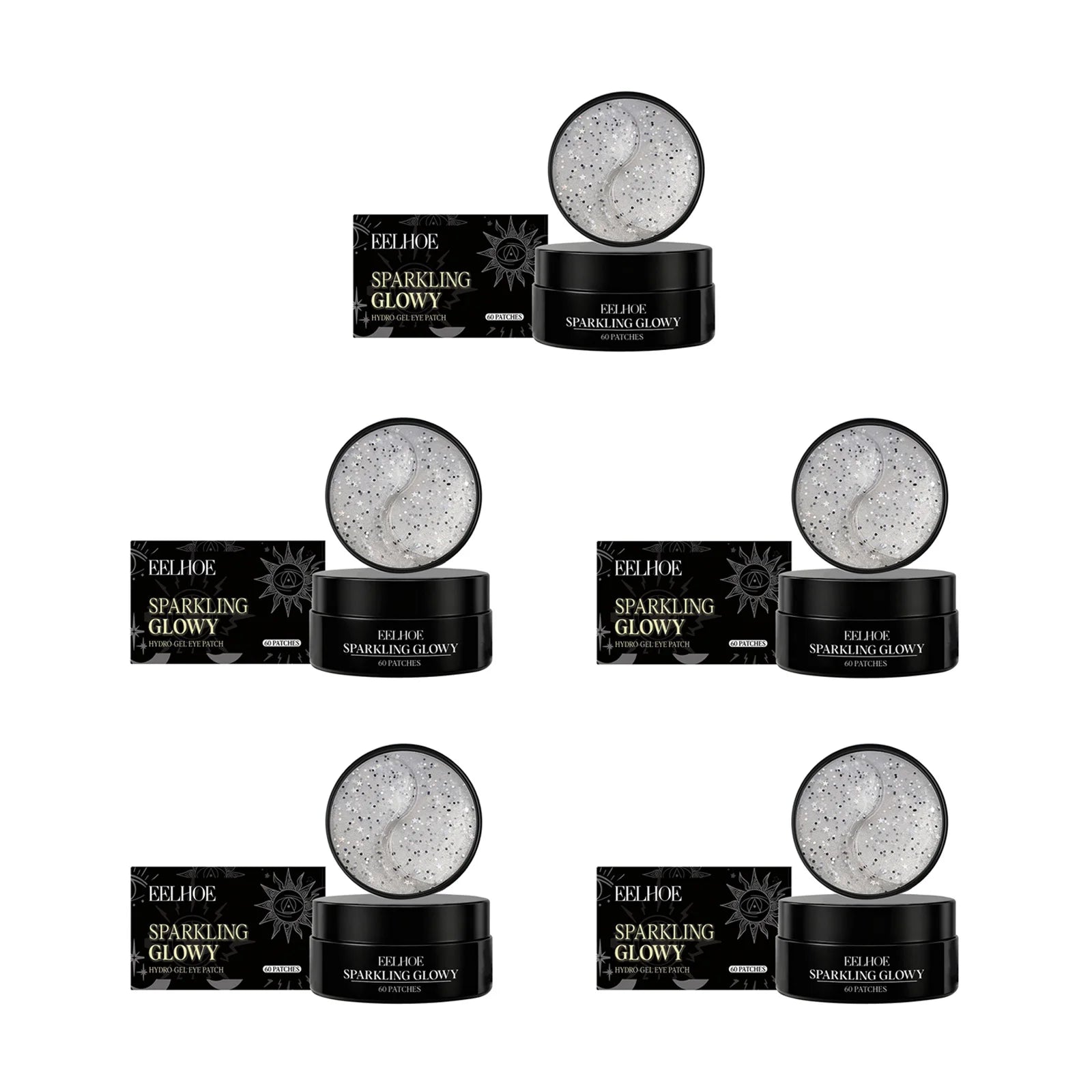 Sparkling Hydro-Gel Collagen Eye Mask Anti Dark Circles Under The Eyes Moisturizing Brightening Anti-Wrinkles Eye Patches Qme 5 x 60patches