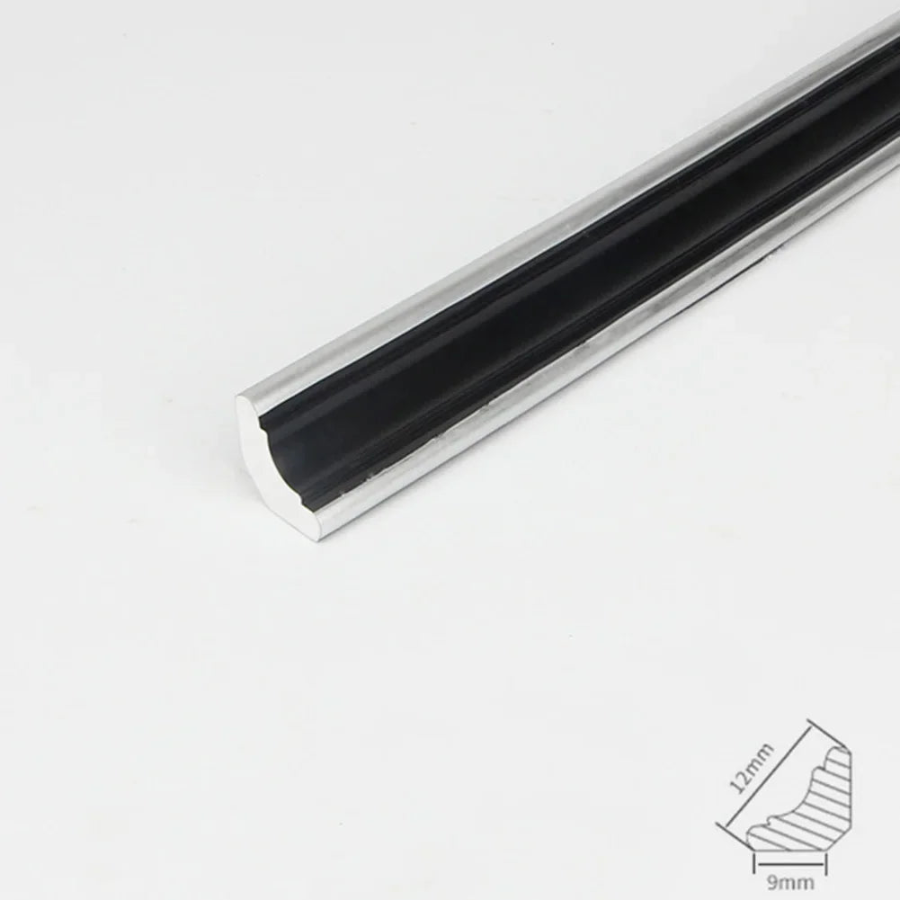 1Meter Wall Trim Line Self-Sticker Wall Skirting Decor Strip Tile Edge Waist Line 3D Wall Stickers Corner Home Wall Decor Qme Black Silver