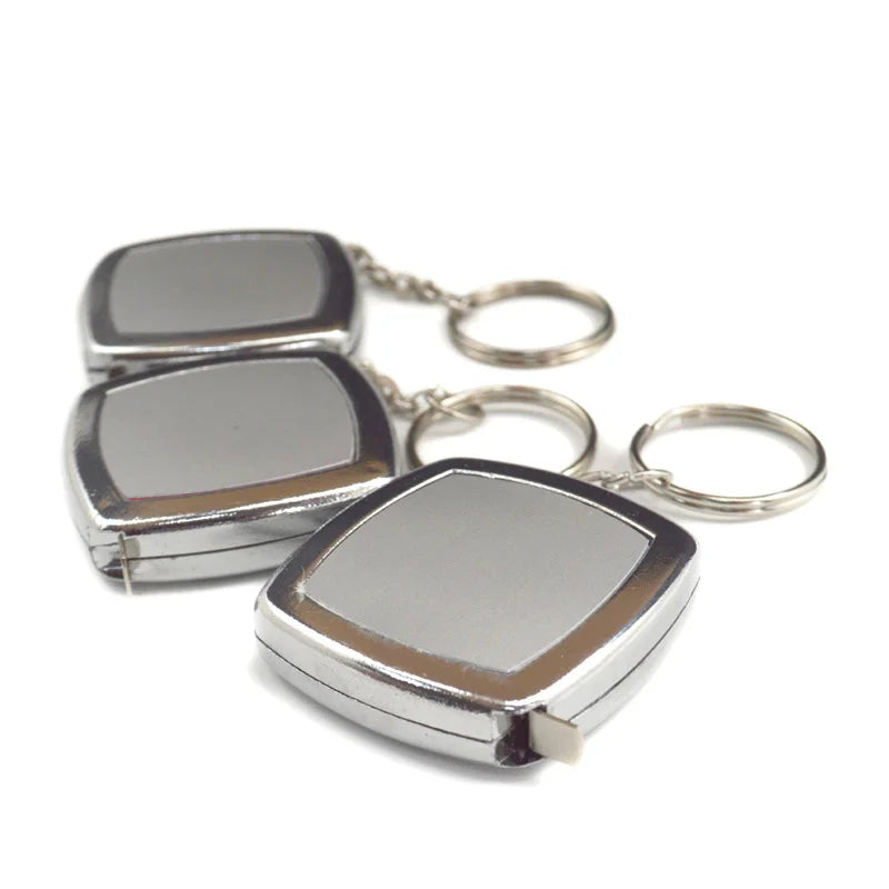 2 Meters Small Tape Measure Key Ring Steel Mini Pocket Portable Qme