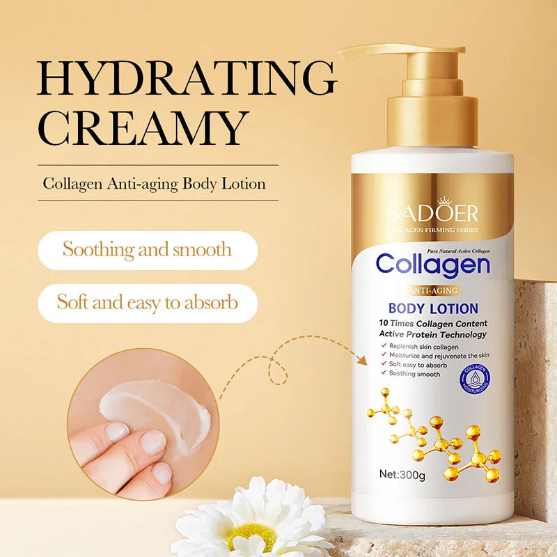 Collagen Anti-aging Body Lotion Moisturizes Smooths Repairs Skin Qme Collagen body lotion 300g