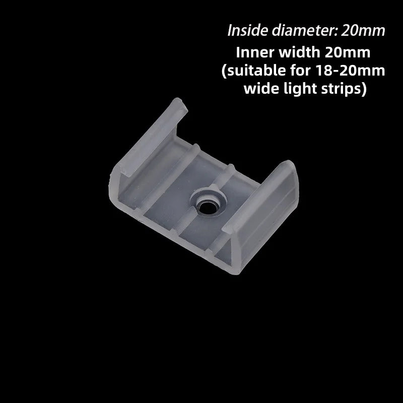 20PCS 10/12/14/17/20mm LED Strip Fix Clips Connector For Fixing 2835 Neon Light 220V COB Plastic Buckle Flexible Accessories. Qme 20MM