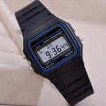 1pcs Student Watch Sports Electronic Watch Multi functional Alarm Clock Children's Square Electronic Watch Qme black
