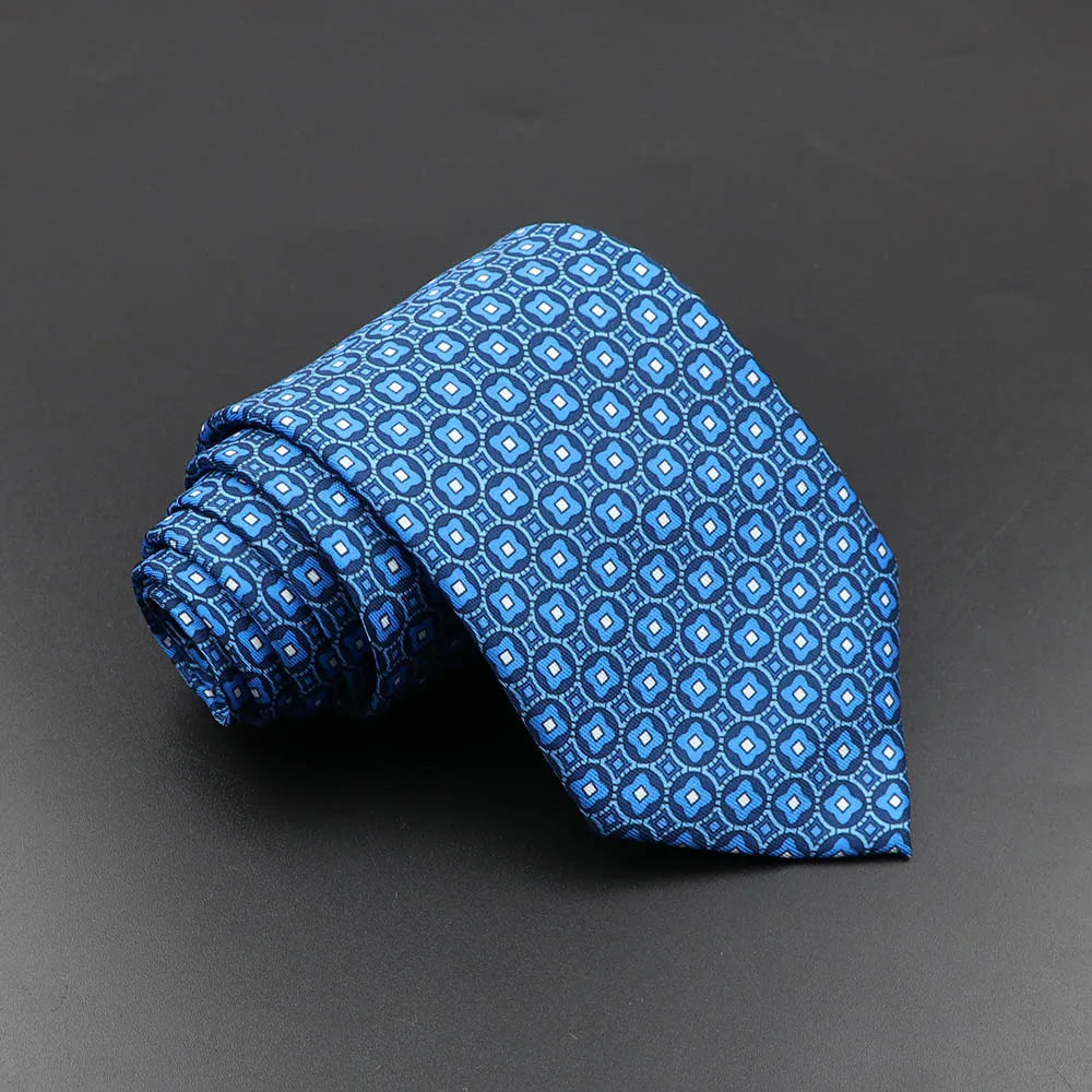Men's Fashion Silk Tie Soft Novelty Necktie Blue Green Orange Ties