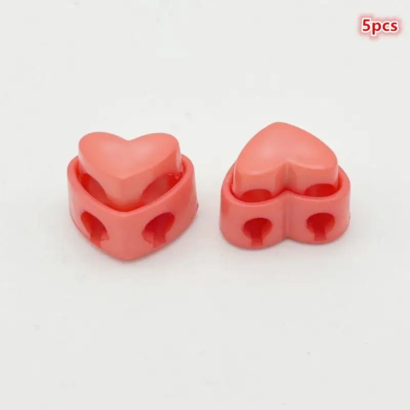 Colorful Garment Stoppers Heart-shaped Plastic Cord Locks Double Hole