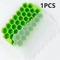 Large-capacity Silicone Ice Trays Mold Reusable Honeycomb Ice Cube Maker Food Grade Ice Maker with Lids Popsicle Mould Ice Mold Qme 1PCS