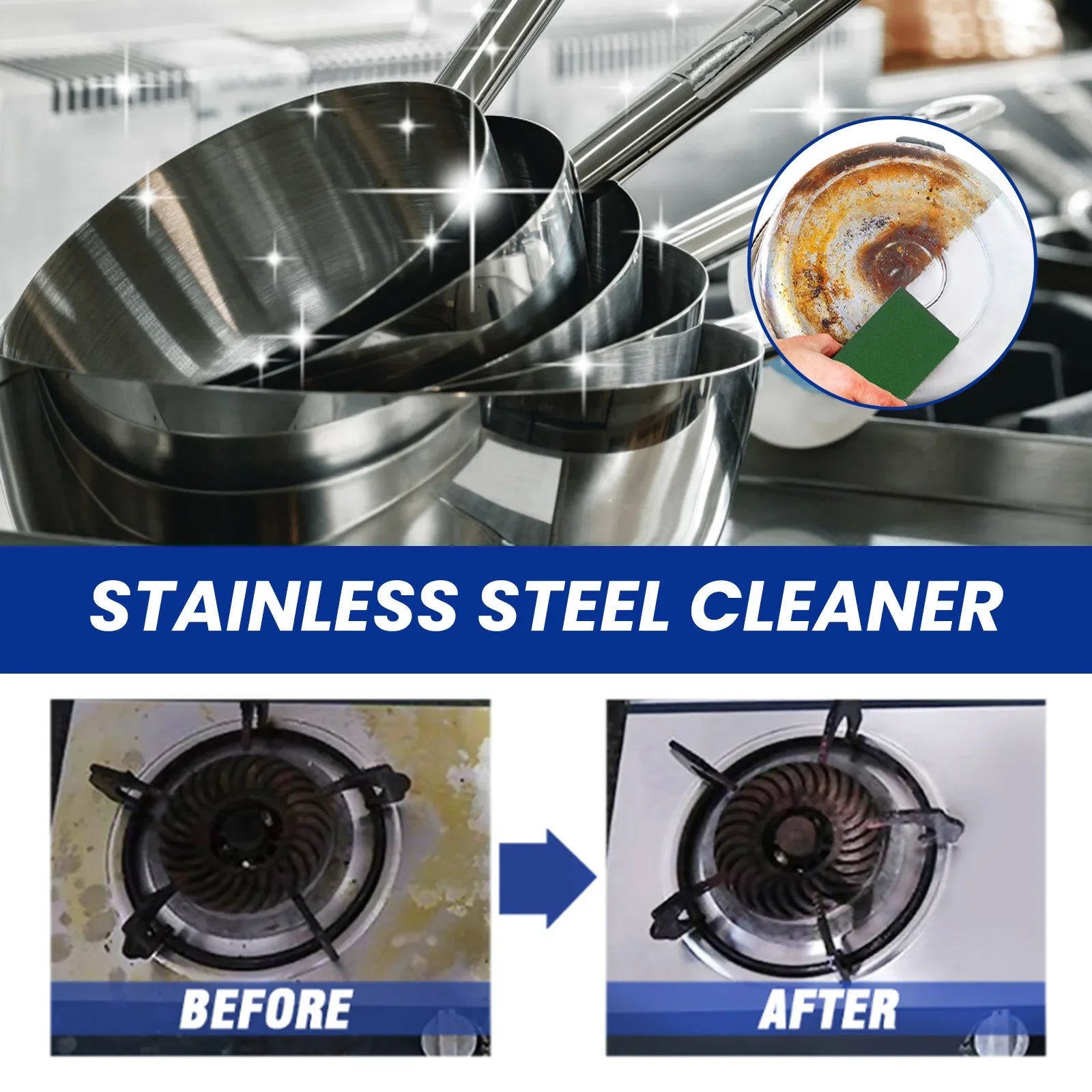 Cookware Cleaner Paste Powerful Pot Bottom Scale Cleaner Pan Rust Remover Cookware Dirt Washing Stainless Steel Cleaning Cream Qme