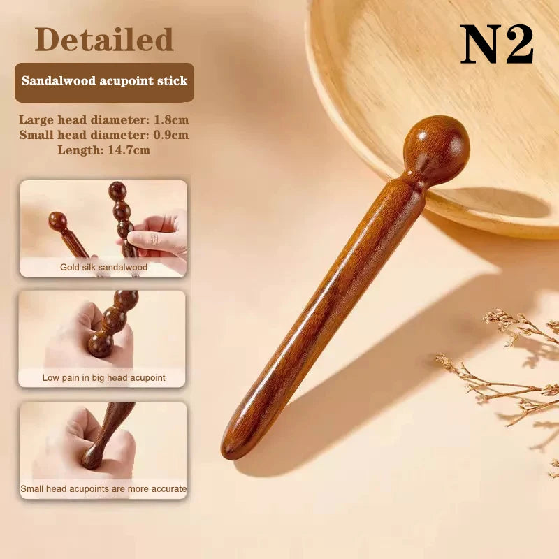 Wood Acupoint Massage Stick Tool Foot Full Body Relaxing Deep Tissue Qme N2
