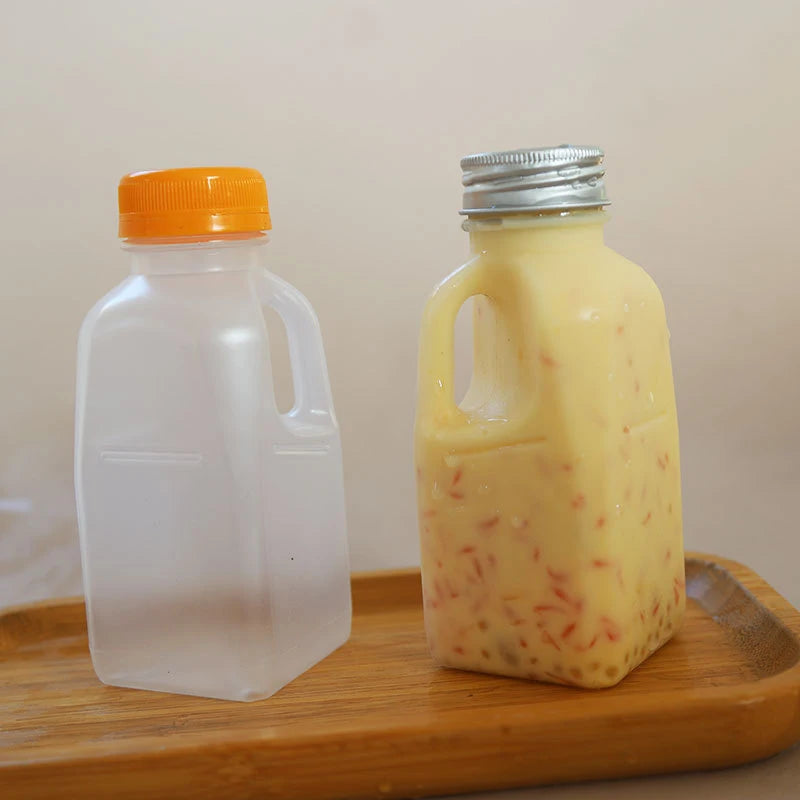 Transparent Kids Water Bottle Plastic Juice PET Milk Beverage Lid Qme