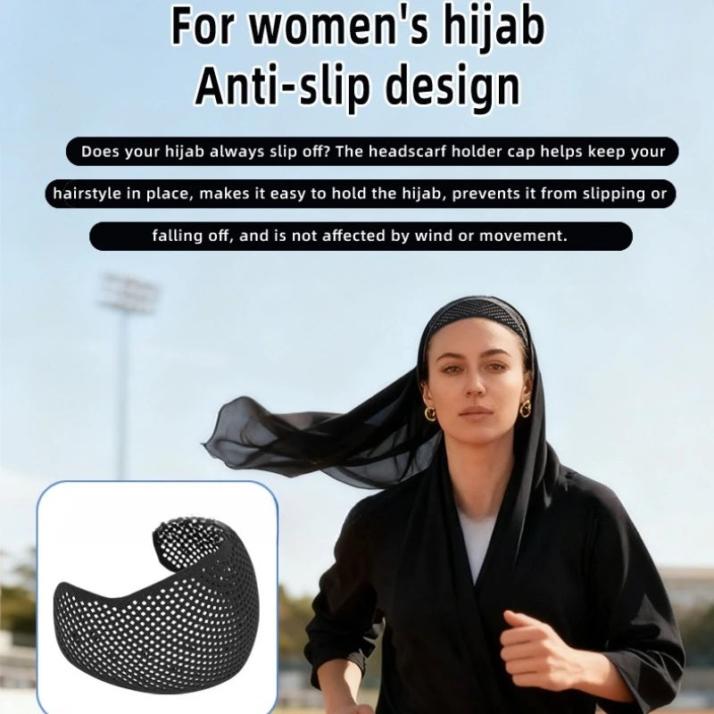 Non-slip Women's Head Cap Stay-in-place Design Headscarves Breathable Qme