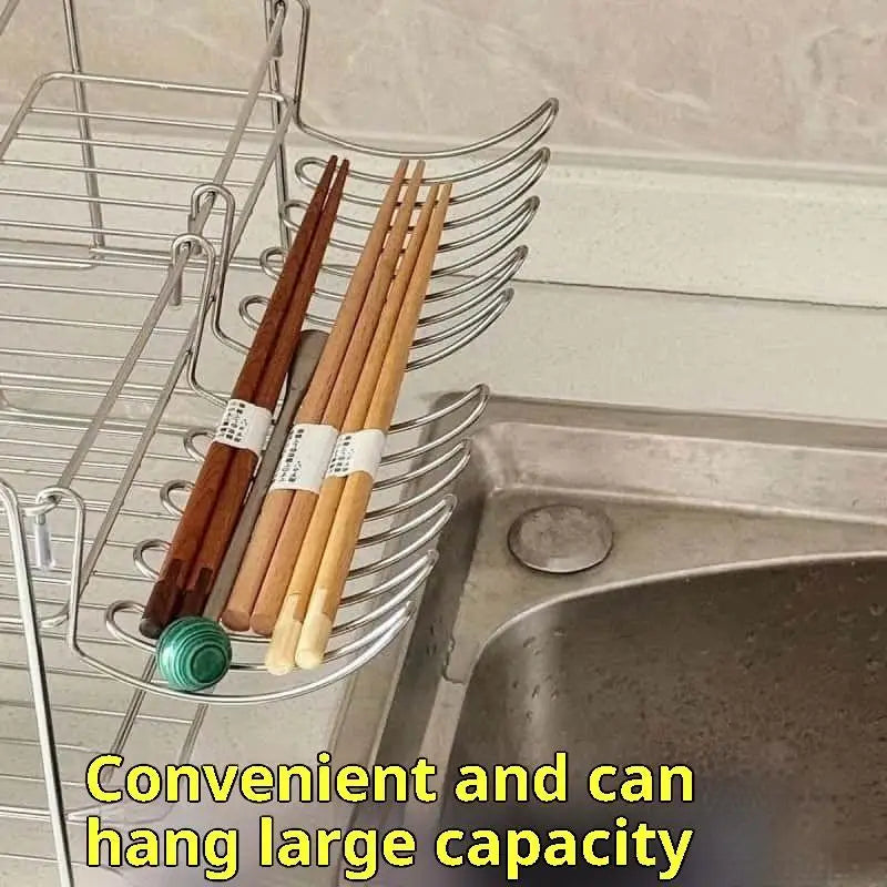 1 Stainless Steel Drain Basket Expansion Small Hanging Rack Storage Qme