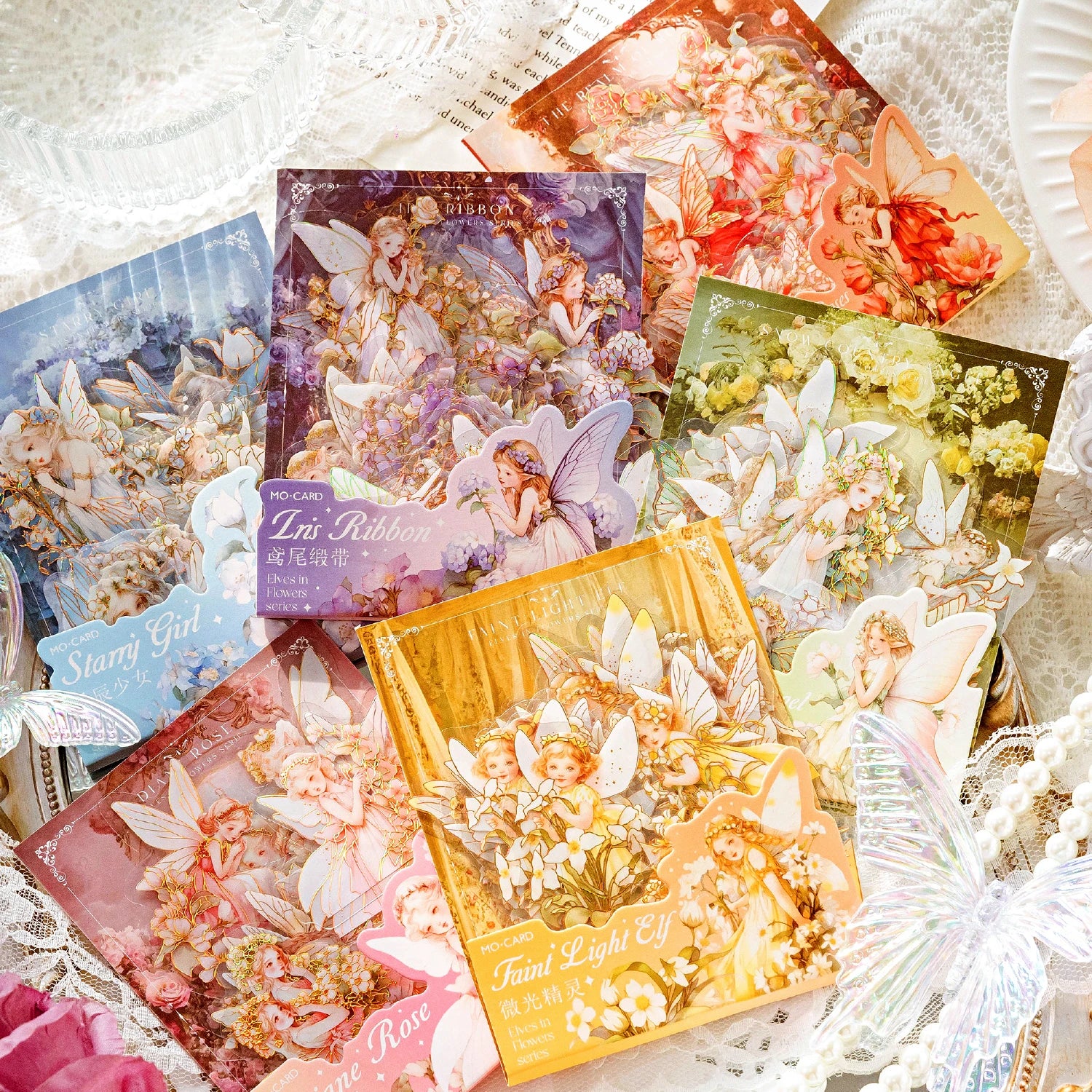 30pcs/pack PET Elf Stickers Aesthetics Stationery DIY Scrapbooking Materials Collage Junk Journal Decor Stickers Qme