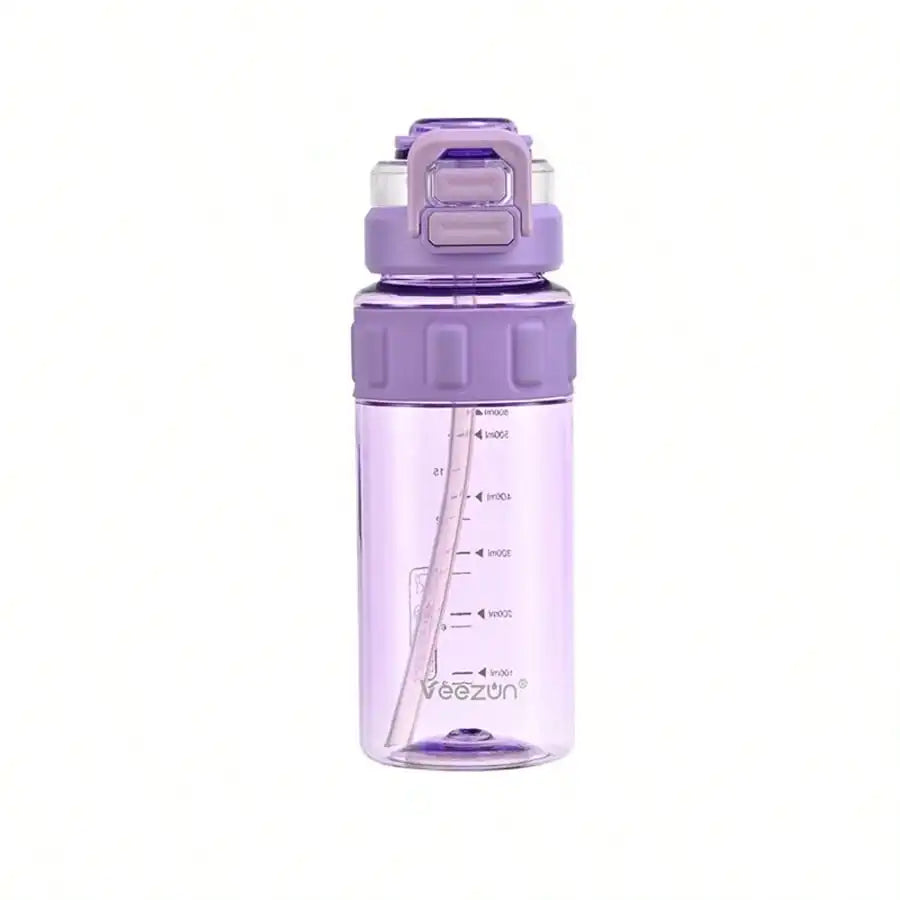 Dual-drink High-value Portable Plastic Water Bottle Summer Outdoor Qme purple >1L
