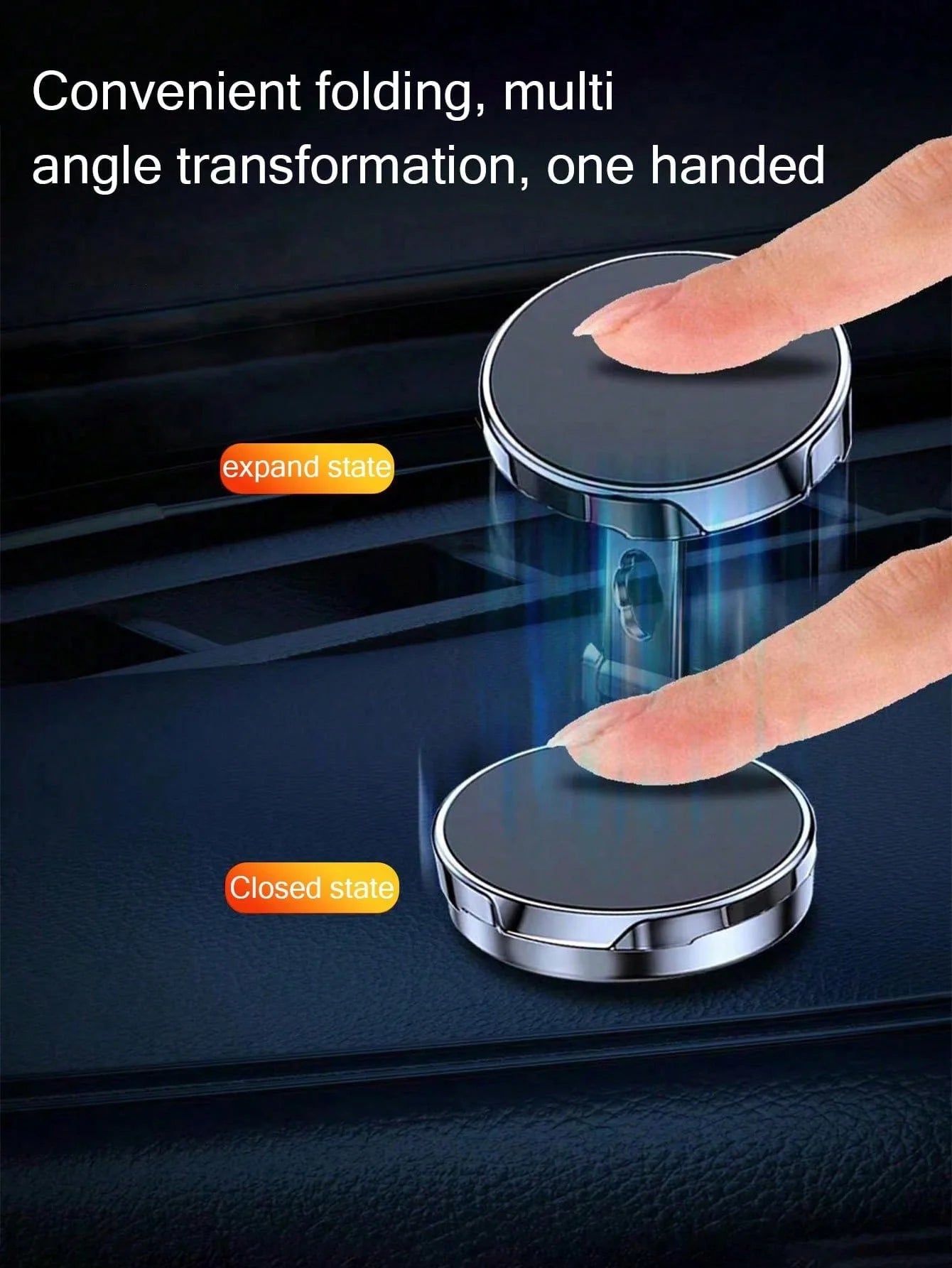 Car Navigation Magnetic Phone Holder Metal 360 Folding Qme