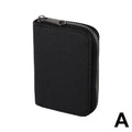 Multi Slot Card Holder Vintage Small Wallet Women Men Business Bank Credit Card Bag Male Coin Pouch Solid Leather Zipper Wallet Qme Black