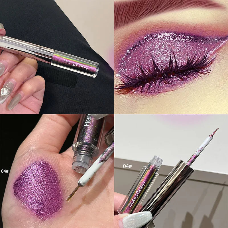 Flash Liquid Eyeliner Durable Shiny Waterproof Colored Liquid Eyeliner Eyeshadow Metallic Pearlescent Chameleon Eyeliner Makeup Qme Eyeliner 04
