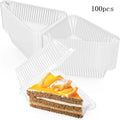 50 Stackable Sandwich Holder Fruit Cake Slice Container Clear Qme 100pcs