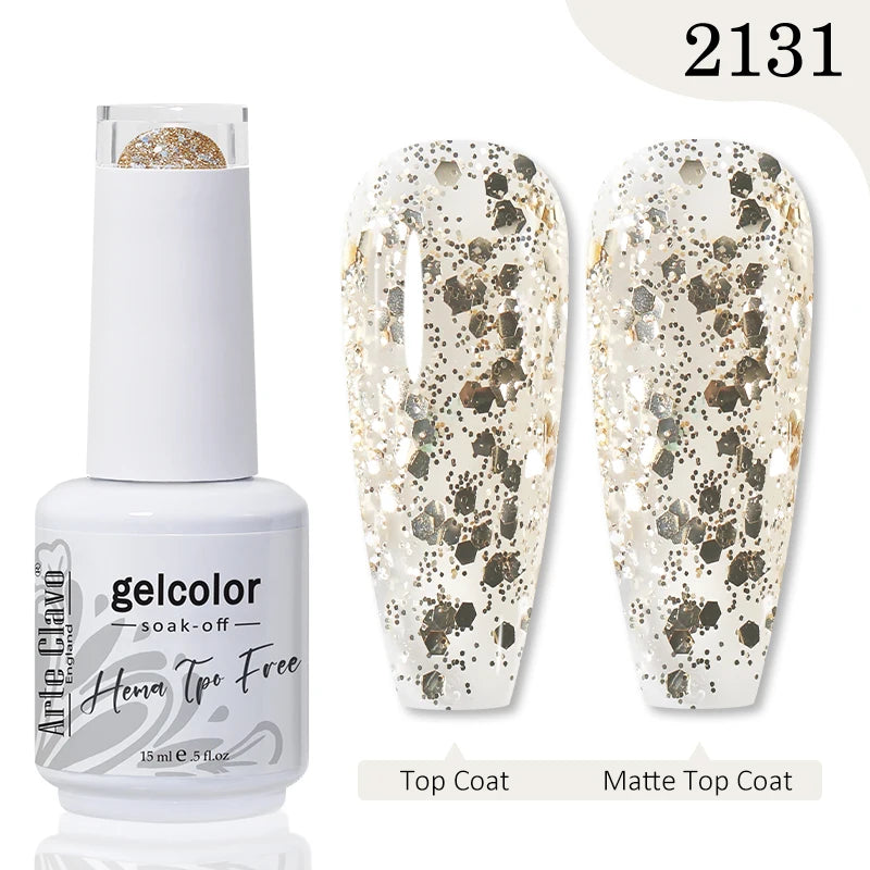Arte Clavo Crystal Crushed Diamond Pink Blue Gel Nail Polish 2026 Qme