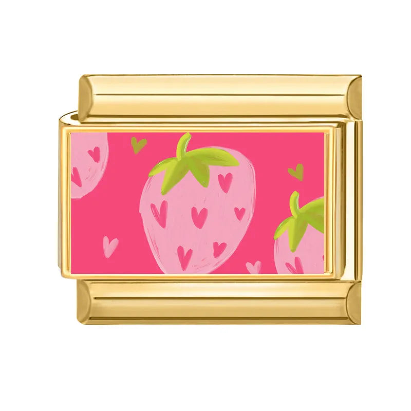 Y2K Pink Series Super Cute Cats Rabbits Tulip Lotus Cherry Golden Italian Charm Link Fit 9MM Stainless Steel Bracelet DIY Making Qme Style 27