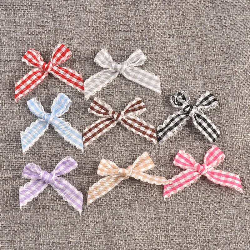 30pcs 2.4-4.5cm bowknot Shape Christmas Style Appliques For DIY Clothing Hat Home Decorative Accessories Holiday Supplies Qme 12-4.6x3.5cm