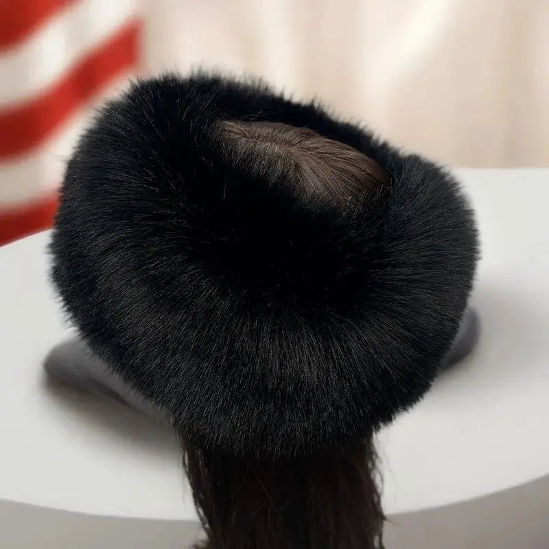 Fashion Fluffy Fur Women's Winter Hat Warm Ear Protection Snow Ski Qme