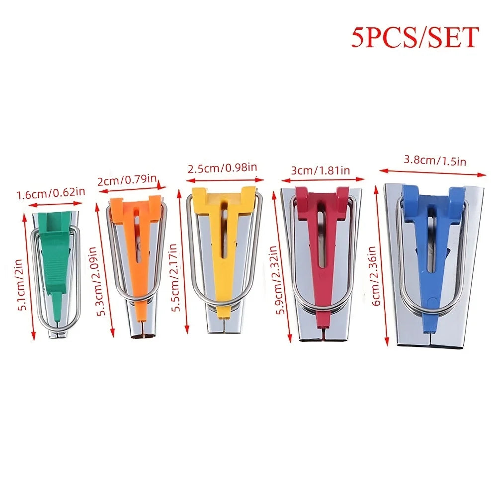4/5pcs Set Bias Tape Maker Splicing Cloth Maker Binding Tool Overlocking Stitch Quilting Sewing Accessories DIY Craft Qme 5pcs
