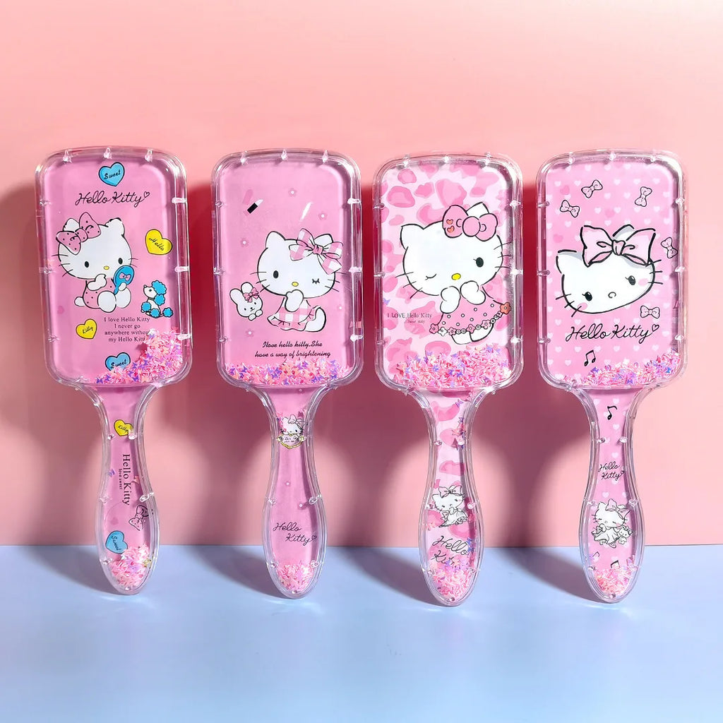 Hello Kitty Kuromi Square Clear Comb Cartoon Cushion Comb Hair Comb & Scalp Massager Air-Cushion Comb Qme 17