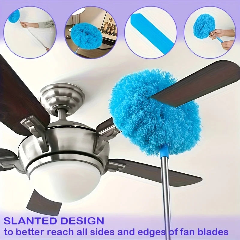 Reusable Microfiber Ceiling Fan Duster Home RVs Effortless Cleaning Qme