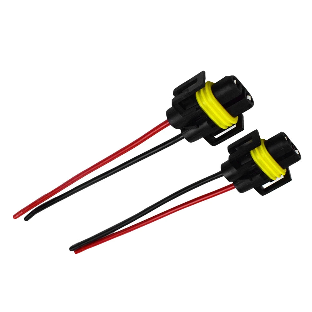 2pcs Female Adapter Connector 12-24V H8/H9/H11 Bulb Socket Female Adapter Auto Accessories Replacement for Headlight Fog Light Qme