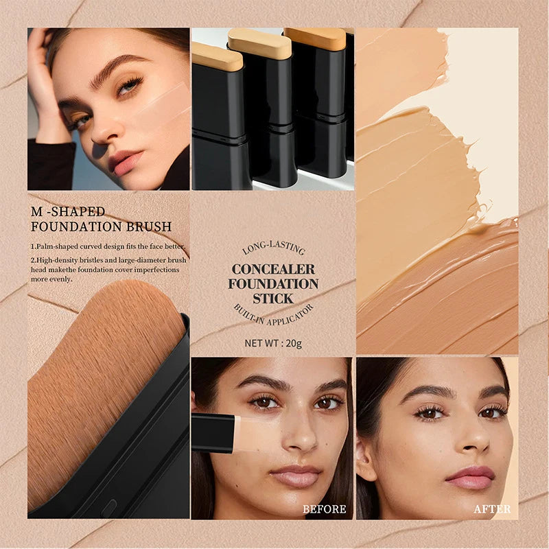 Eraser Contour Foundation Stick Moisturizing Light Long-lasting Qme