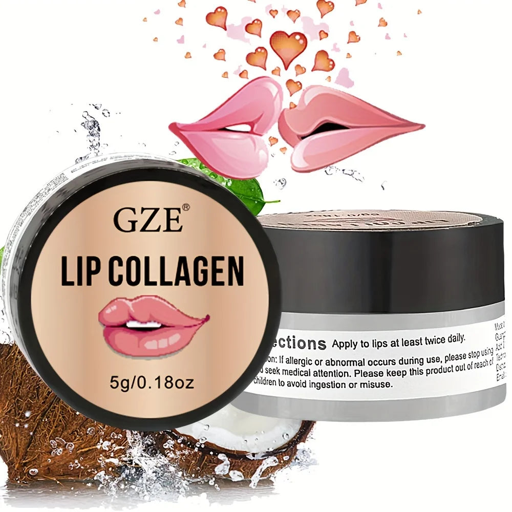 GZE Lip Sleeping Mask(5g), Lip Collagen, Coconut & Castor Lip Mask Overnight, Lip Hydrating Overnight Lip Masks Qme