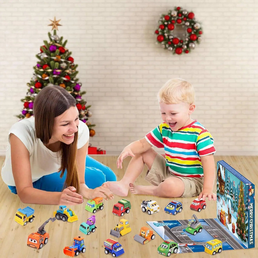 2025 Christmas Countdown Calendar 24 Days Pull-back Car Kid Small Qme