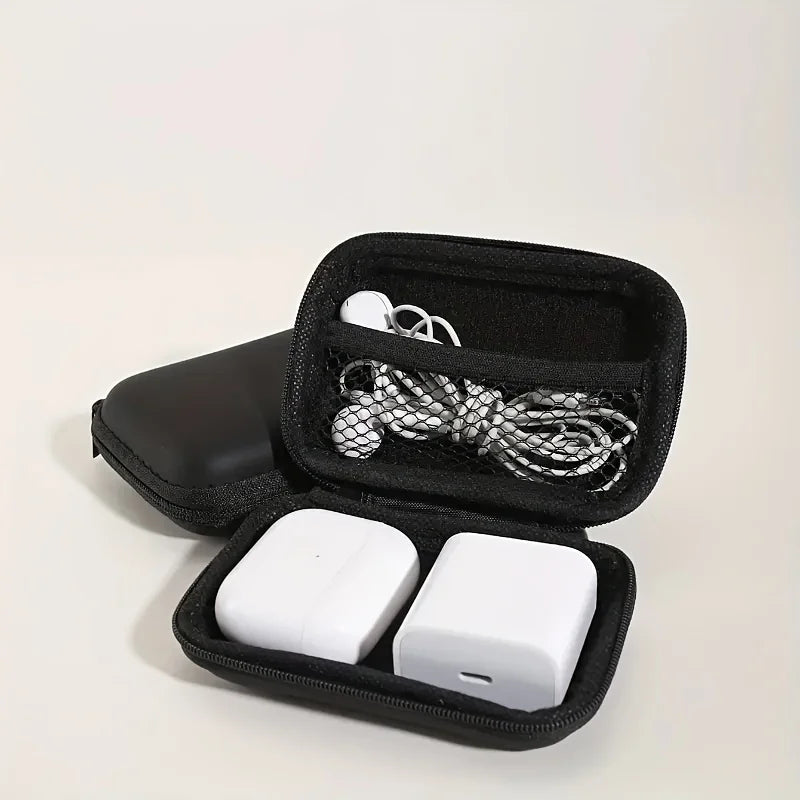 Hard Shell Electronic Organizer Case, Portable Travel Storage Bag for Charger, Earbuds, Cables, Power Bank Qme