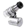Mini 60X Microscope LED Jewelry Loupe UV Currency Detector Portable Qme A