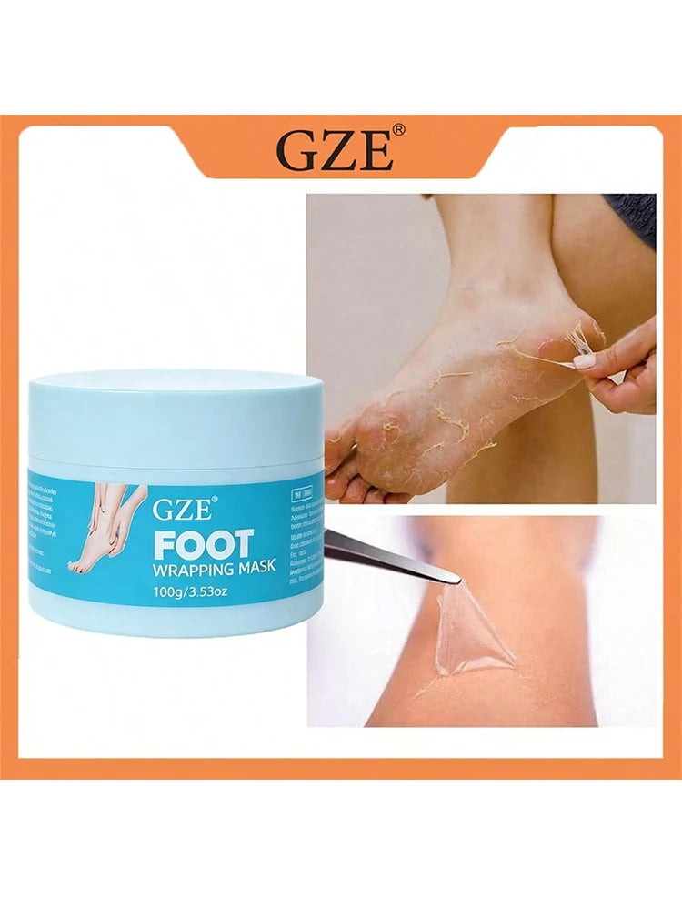 GZE Peel Off Foot Wrapping Mask, Exfoliating Hydrating Foot Peel Mask, Remove Dead Skin Calluses, Repair Cracked Rough Dry Heels Qme GZE687 100g