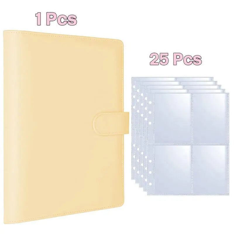 A5 Kpop Photocard Binder 25 Pages 4-Pocket Card Collector Album 200 Qme YELLOW