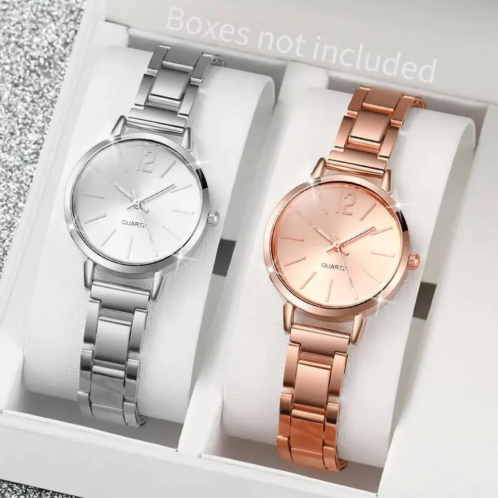 Women's Watch Light Luxury Steel Belt Women's Watch Female Student Fashion Simple Quartz Watch Qme