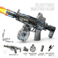 Simulated Firing and Recoil Electric Water Gun Toys Children Automatic Sensor Lights Water Pistol Summer Outdoor Beach Kids Toy Qme Brown