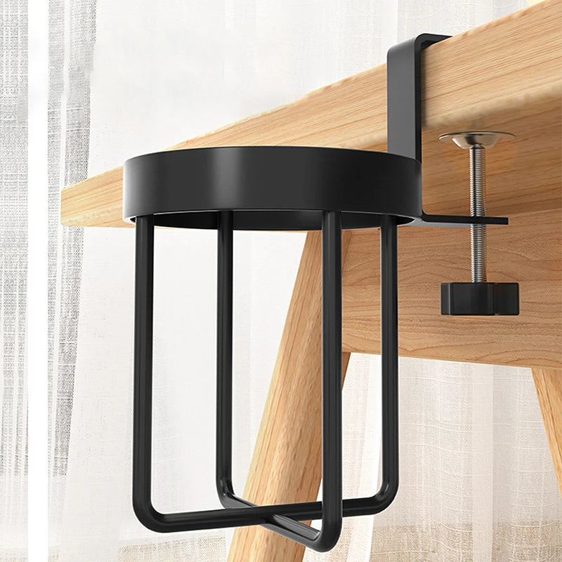 Table Storage Rack Desk Cup Holder Shelf Universal Fixed Coffee Mugs Qme