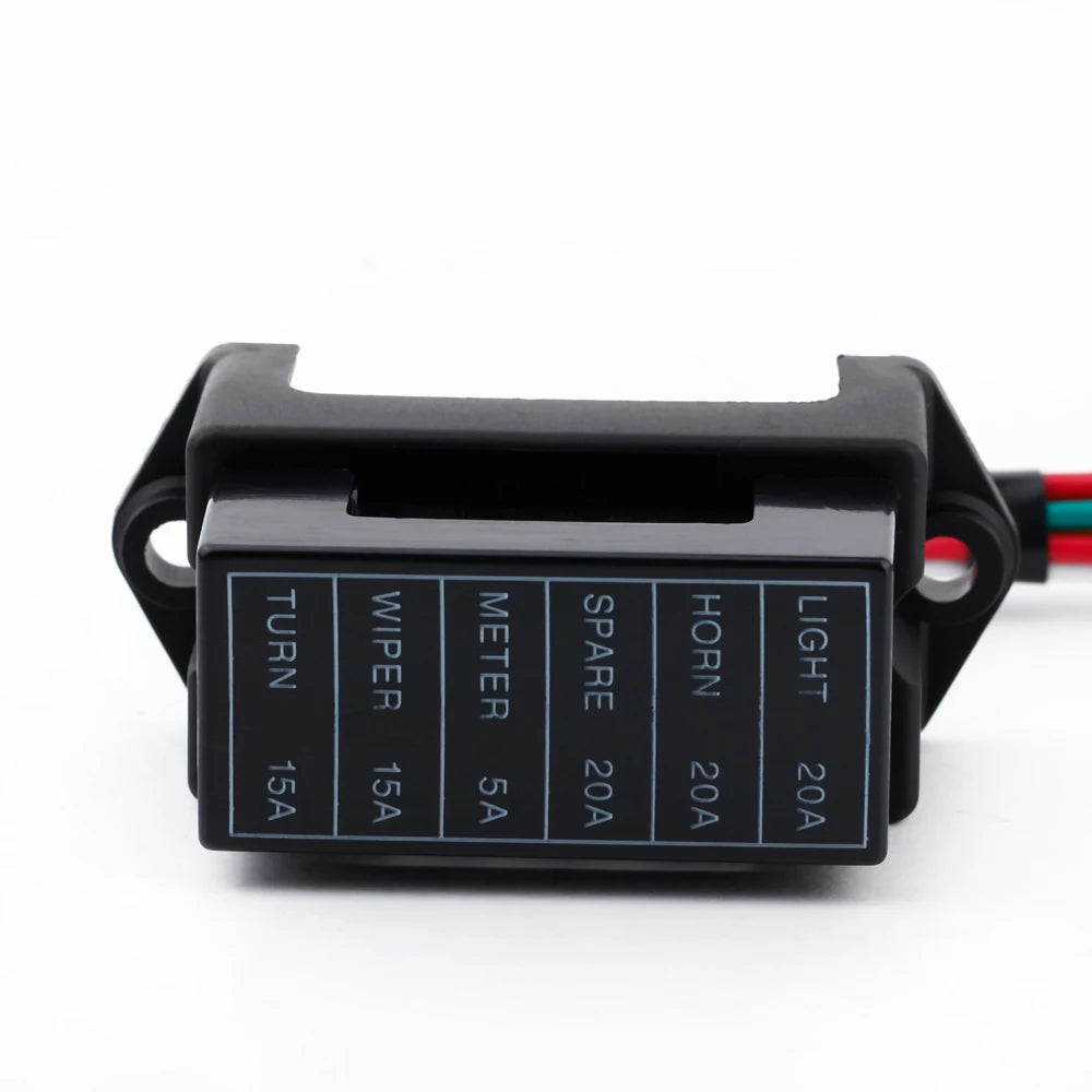 6 Way DC32V Circuit Car Trailer Auto Blade Box Block Holder ATC ATO 2-input 6-ouput Wire Automotive Block Holder Qme