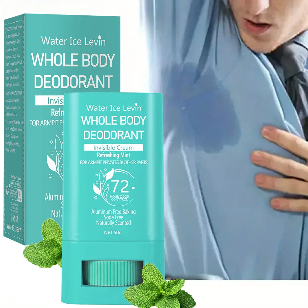 Whole Body DeodorantInvisible Cream Stick Deodorizing Fast Drying Retain Scent Refreshing Body Wrist Odor Anti Sweat Creams for Qme