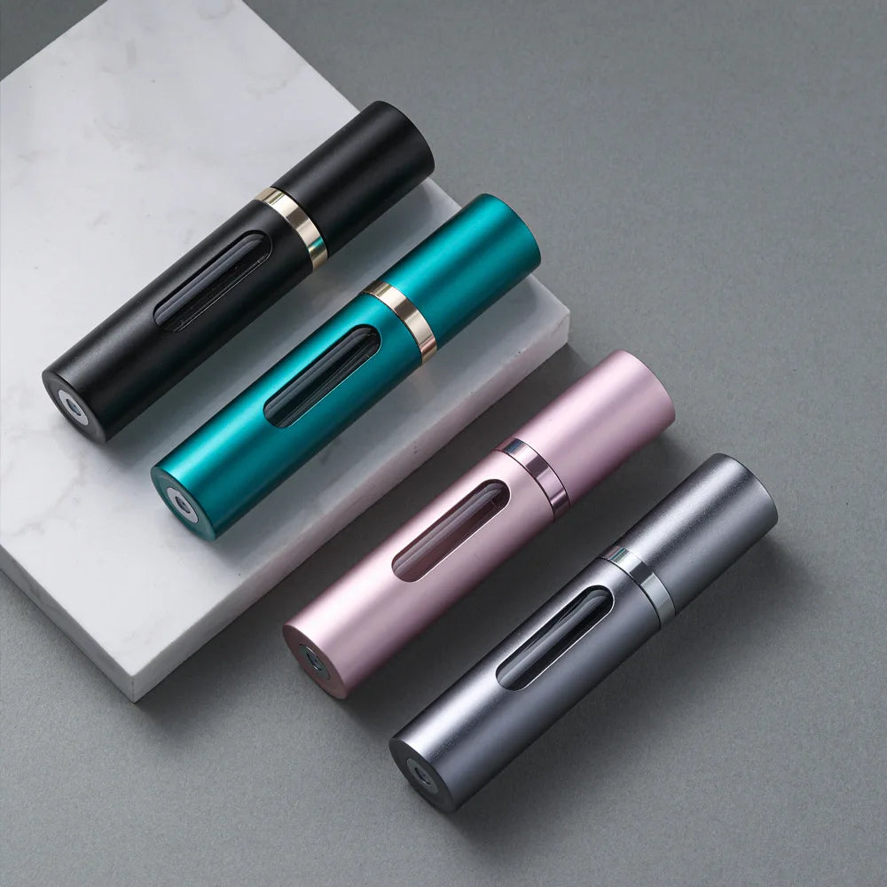 5 Glass Refillable Perfume Bottle Spray Scent Pump Portable Travel Qme