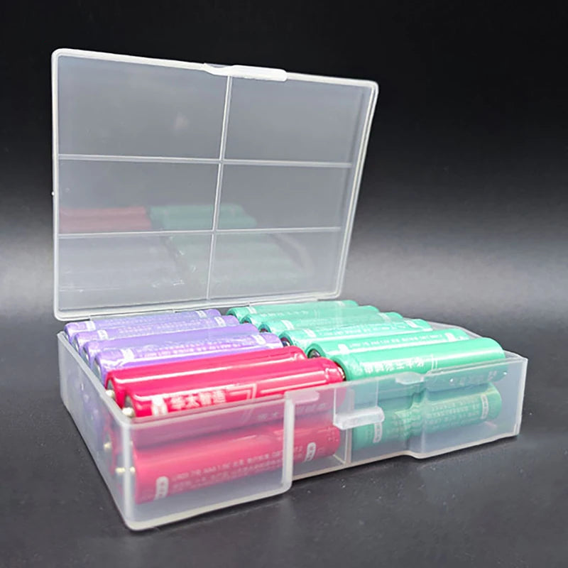 High-quality Clear Plastic 7 Battery Storage Case Convenient Divider Qme Default Title