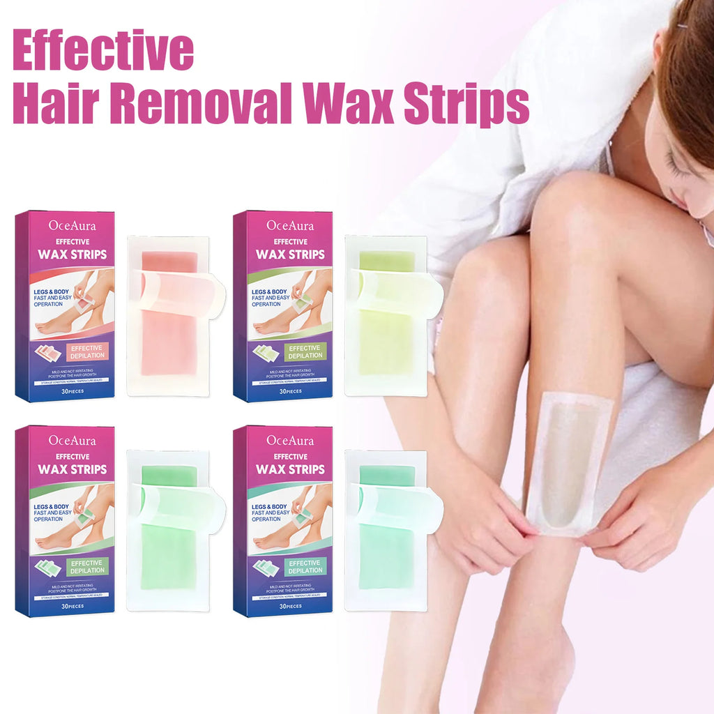 Hair Removal Wax Strip Professional Depilatory Cold Wax Strip Long Lasting Smooth Effective Gentle Body Facial Depilatory Qme