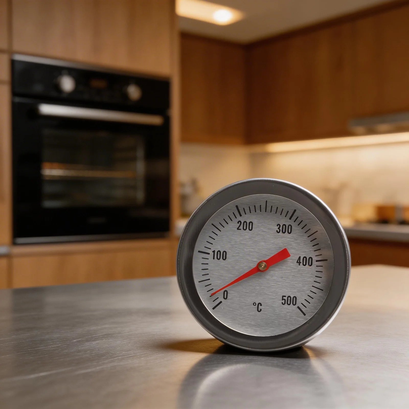 1 Pc BBQ Thermometer Stainless Steel Oven Thermometer Bimetallic Thermometer 0-500°C High-temperature Ovens Thermometer Qme